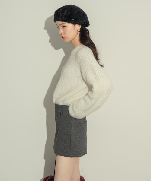 NEUNA（ヌナ）の「セミフレアミニスカパン（スカート・レディース・グレー/ブラック/アイボリー・FREE/LARGE）」の10枚目の写真