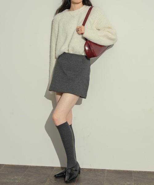 NEUNA（ヌナ）の「セミフレアミニスカパン（スカート・レディース・グレー/ブラック/アイボリー・FREE/LARGE）」の13枚目の写真