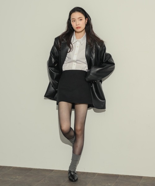 NEUNA（ヌナ）の「セミフレアミニスカパン（スカート・レディース・グレー/ブラック/アイボリー・FREE/LARGE）」の16枚目の写真