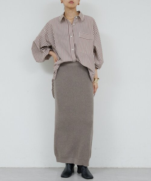 HERITANOVUM（ヘリテノーム）の「【HERITANOVUM】ワッフルタイトスカート（スカート・レディース・ライトグレー/モカ・FREE）」の14枚目の写真