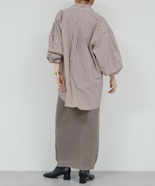 HERITANOVUM（ヘリテノーム）の「【HERITANOVUM】ワッフルタイトスカート（スカート・レディース・ライトグレー/モカ・FREE）」の16枚目の写真