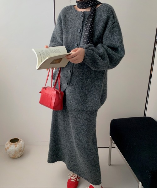 プリーツカーディガン&半袖カットソーセットアップ プリーツカーディガン&半袖カットソーセットアップ