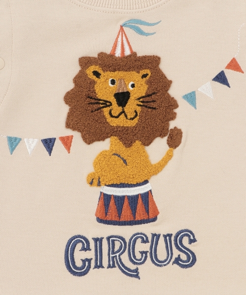 kladskap（クレードスコープ）の「サーカスライオンカバーオール（ロンパース・キッズ・アイボリー/ターコイズブルー・70cm/80ｃｍ）」の6枚目の写真