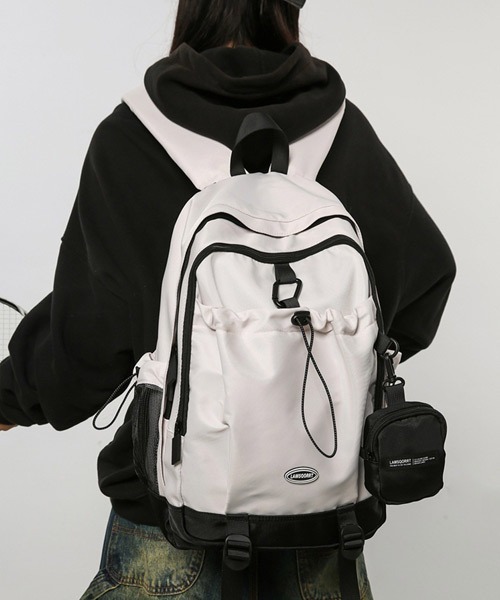 ポーチ付きドロストポケットリュックサック（バックパック/リュック