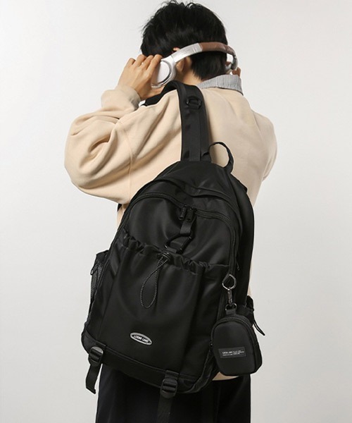 ポーチ付きドロストポケットリュックサック（バックパック/リュック