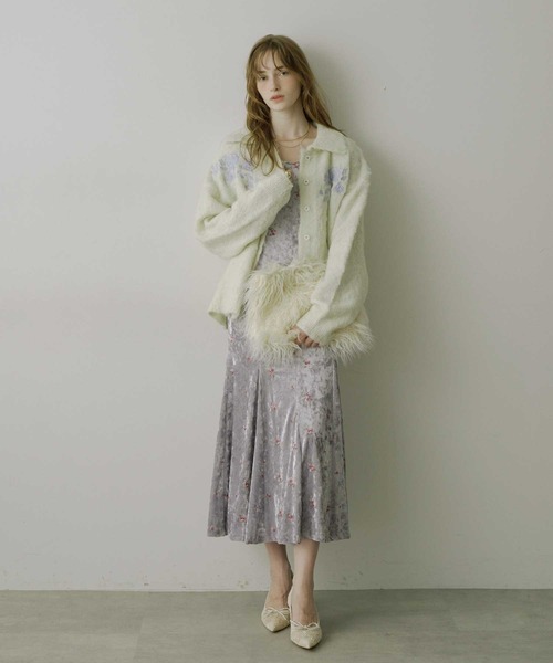 HEIREN】小花刺繍入りベロアドレス（ドレス）｜HEIREN（ヘイレーン）の