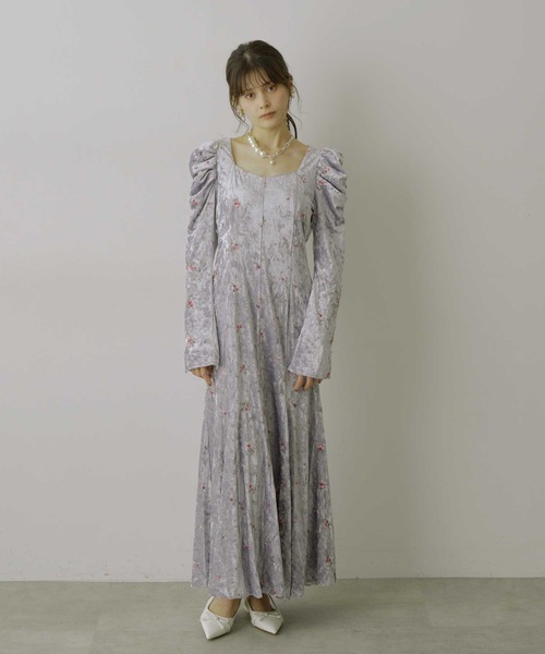 she's ワンピース ベロアドレス アシンメトリーティアードフリル3WAY