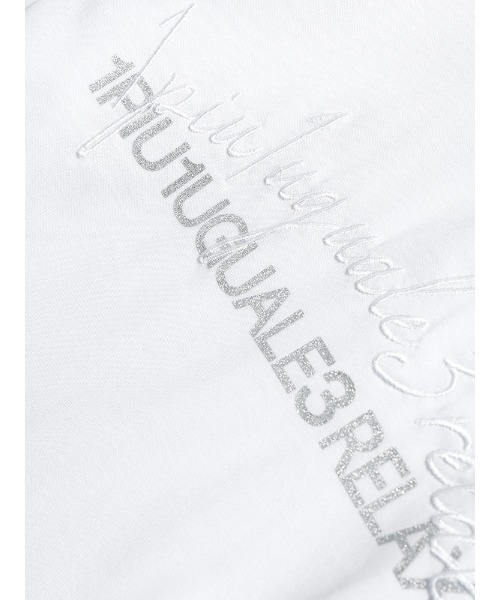 1piu1uguale3 RELAX（ウノピュウノウグァーレトレリラックス）の「1PIU1UGUALE3 RELAX (ウノ ピュ ウノ ウグァーレ トレ リラックス) アシンメトリー ロゴ ラインストーン仕様 クルーネック 長袖 Tシャツ 1PRUST25156SZ（Tシャツ/カットソー・メンズ・ブラック/ホワイト・S/2XL/XL/L/M）」の7枚目の写真