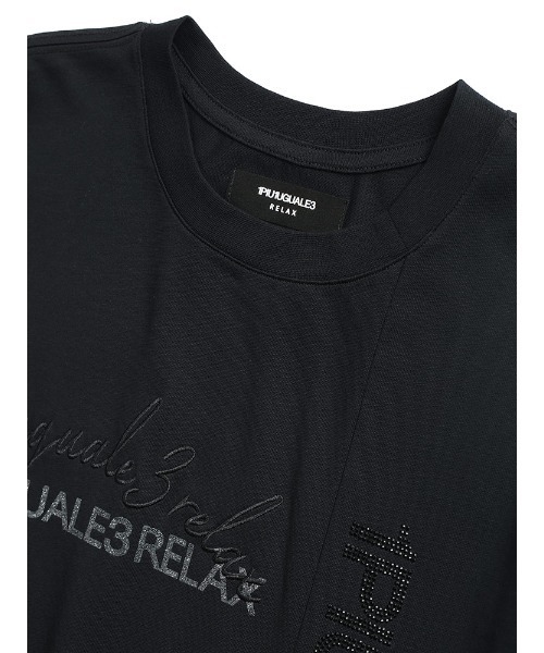 1piu1uguale3 RELAX（ウノピュウノウグァーレトレリラックス）の「1PIU1UGUALE3 RELAX (ウノ ピュ ウノ ウグァーレ トレ リラックス) アシンメトリー ロゴ ラインストーン仕様 クルーネック 長袖 Tシャツ 1PRUST25156SZ（Tシャツ/カットソー・メンズ・ブラック/ホワイト・S/2XL/XL/L/M）」の13枚目の写真