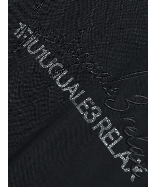 1piu1uguale3 RELAX（ウノピュウノウグァーレトレリラックス）の「1PIU1UGUALE3 RELAX (ウノ ピュ ウノ ウグァーレ トレ リラックス) アシンメトリー ロゴ ラインストーン仕様 クルーネック 長袖 Tシャツ 1PRUST25156SZ（Tシャツ/カットソー・メンズ・ブラック/ホワイト・S/2XL/XL/L/M）」の14枚目の写真