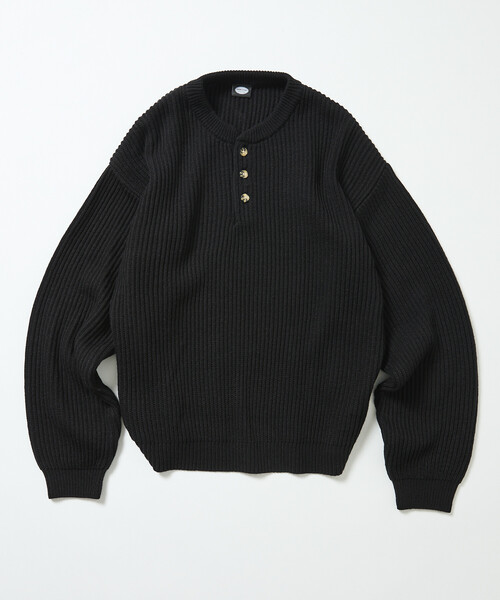 FREAK'S STORE（フリークスストア）の「限定展開 リラックスフィット 畦編み ヘンリーネック ニット（ニット/セーター・メンズ・レッド/イエロー/ネイビー/グリーン/チャコールグレー/ブラック・LARGE/MEDIUM/SMALL）」の14枚目の写真