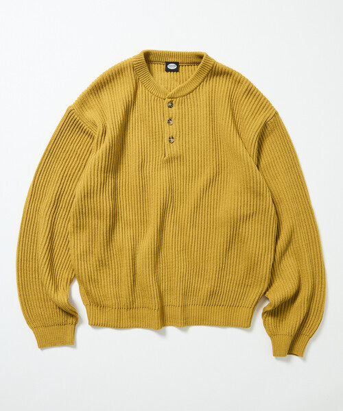 FREAK'S STORE（フリークスストア）の「限定展開 リラックスフィット 畦編み ヘンリーネック ニット（ニット/セーター・メンズ・レッド/イエロー/ネイビー/グリーン/チャコールグレー/ブラック・LARGE/MEDIUM/SMALL）」の21枚目の写真