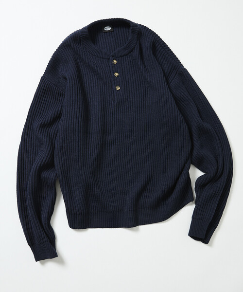 FREAK'S STORE（フリークスストア）の「限定展開 リラックスフィット 畦編み ヘンリーネック ニット（ニット/セーター・メンズ・レッド/イエロー/ネイビー/グリーン/チャコールグレー/ブラック・LARGE/MEDIUM/SMALL）」の17枚目の写真