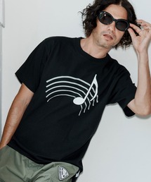 No Rain No Rainbow（ノーレインノーレインボー）の「mt9962-musical note print T-shirt Ｔシャツ(NR25W-23)（Tシャツ/カットソー）」