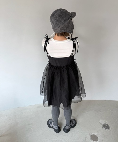 SANSeLF（サンセルフ）の「【SANSeLF】 チュールキャミワンピース リボンショルダー フレアシルエット saw25a037（ワンピース・レディース・ブラック・FREE）」の19枚目の写真