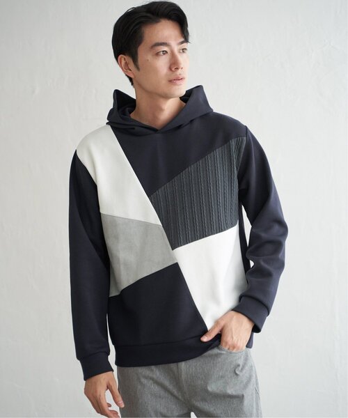 ikka(イッカ)の「【親子コーデ】ブロックスダンボールプルパーカ(パーカー・メンズ・ネイビー/グリーン/ホワイト・XL/L/M/S)」の17枚目の写真