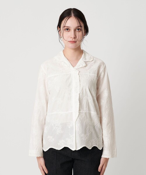 新品タグ付きBEAUTY&YOUTH エンブロイダリー オープンカラーシャツ エンブロイダリー オープンカラーシャツ（シャツ/ブラウス