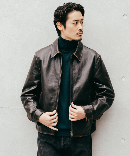 ラムレザー フレンチアンティーク ライダースジャケット（ライダース