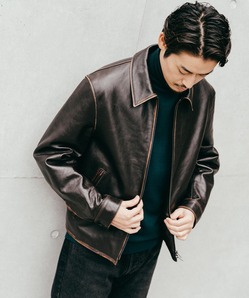 EDIFICE（エディフィス）の「ラムレザー フレンチアンティーク ライダースジャケット（ライダースジャケット・メンズ・ブラック・LARGE/MEDIUM）」の6枚目の写真