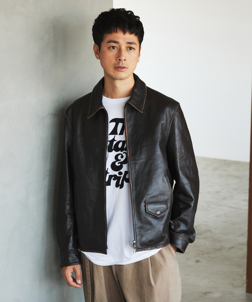 ラムレザー フレンチアンティーク ライダースジャケット（ライダース