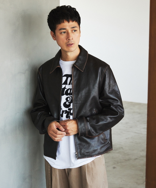 美品 エディフィス ラムレザージャケット ブルゾン ブラック ラムレザー フレンチアンティーク ライダースジャケット（ライダース