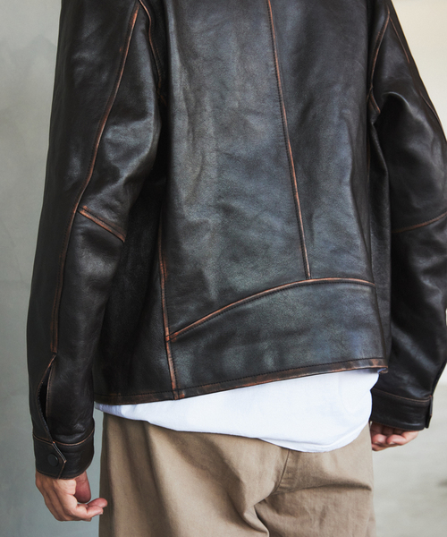 ラムレザー フレンチアンティーク ライダースジャケット（ライダース