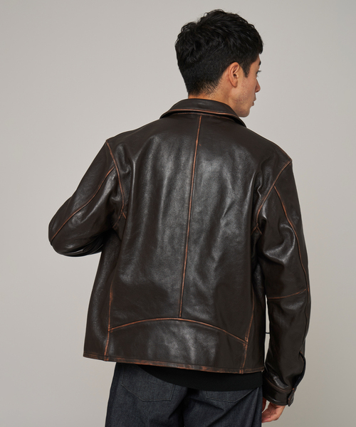 ラムレザー フレンチアンティーク ライダースジャケット（ライダース
