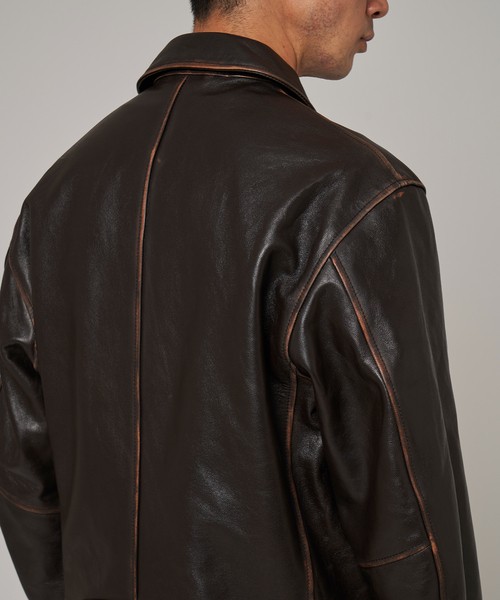 ラムレザー フレンチアンティーク ライダースジャケット（ライダース