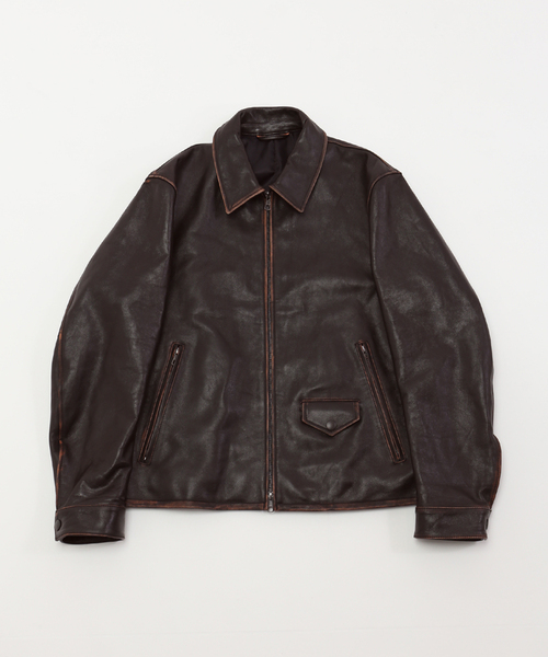 ラムレザー フレンチアンティーク ライダースジャケットedifice ラムレザー フレンチアンティーク ライダースジャケット（レザー