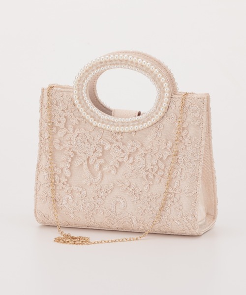 Cupid Heart(キューピッドハート)の「【Cupid Heart】結婚式用!ハンドパールbag(ハンドバッグ・レディース・ブラック/ベージュ/シルバー・MEDIUM)」の3枚目の写真