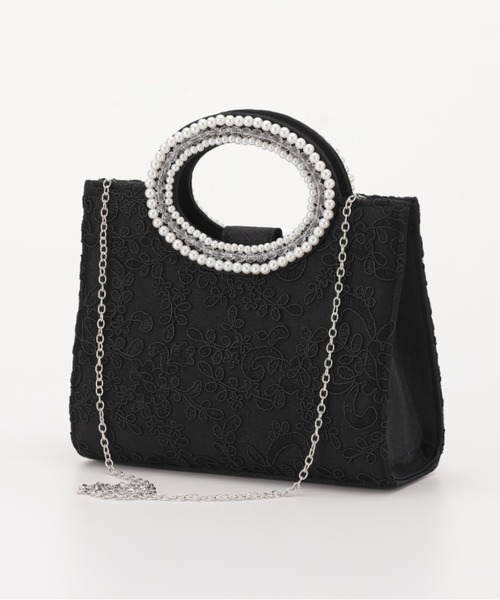 Cupid Heart(キューピッドハート)の「【Cupid Heart】結婚式用!ハンドパールbag(ハンドバッグ・レディース・ブラック/ベージュ/シルバー・MEDIUM)」の2枚目の写真
