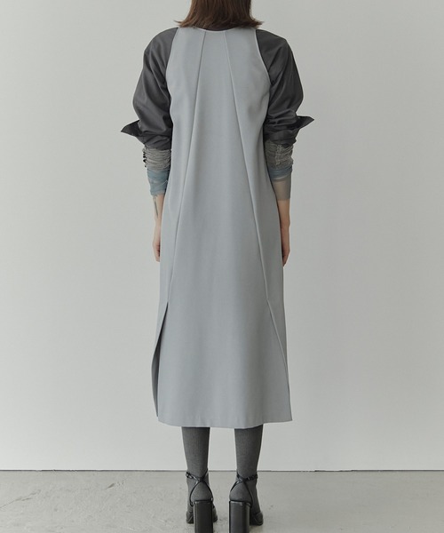 LE CIEL BLEU（ルシェルブルー）の「スリーブレスツイルAラインドレス / Sleeveless Twill A-line Dress（ワンピース・レディース・ライトブルー/ブラック・36）」の7枚目の写真