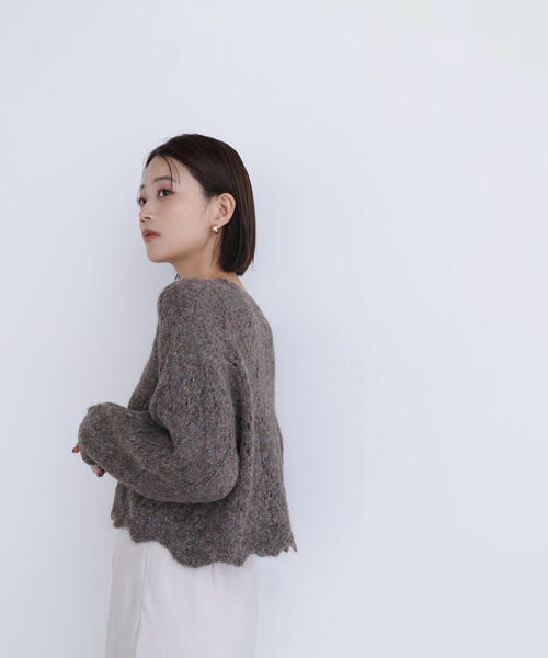 NATURAL BEAUTY BASIC（ナチュラルビューティーベーシック）の「◇【sweet掲載】スカラップクロップドニット（ニット/セーター・レディース・ブラウン/ピンク/オフホワイト・FREE）」の15枚目の写真