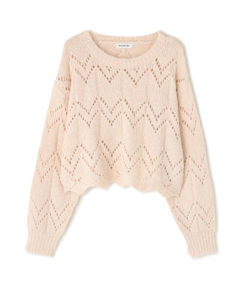 NATURAL BEAUTY BASIC（ナチュラルビューティーベーシック）の「◇【sweet掲載】スカラップクロップドニット（ニット/セーター・レディース・ブラウン/ピンク/オフホワイト・FREE）」の21枚目の写真