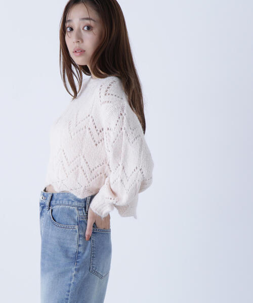 セール】◇【sweet掲載】スカラップクロップドニット（ニット/セーター
