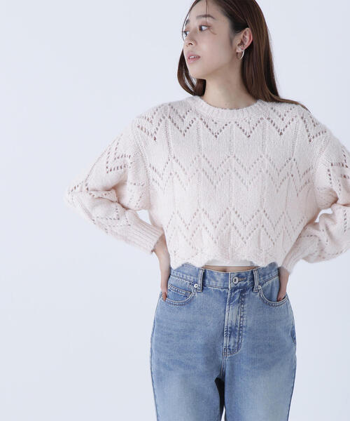   Jeans クロップドニット セール】◇【sweet掲載】スカラップクロップドニット（ニット/セーター