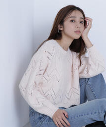 NATURAL BEAUTY BASIC | ◇【sweet掲載】スカラップクロップドニット(ニット/セーター)