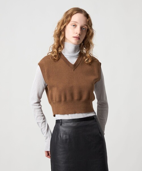 セール】＜6(ROKU)＞コットンウール ミラノリブ Vネック ベスト