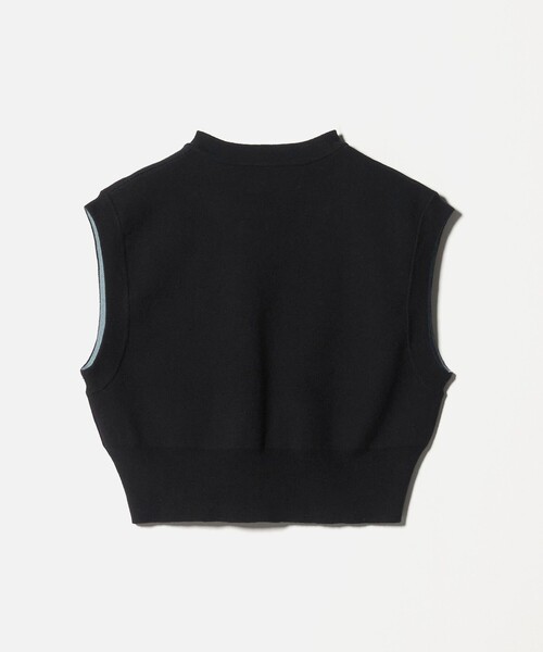 6(ROKU)＞コットンウール ミラノリブ Vネック ベスト（ベスト）｜6