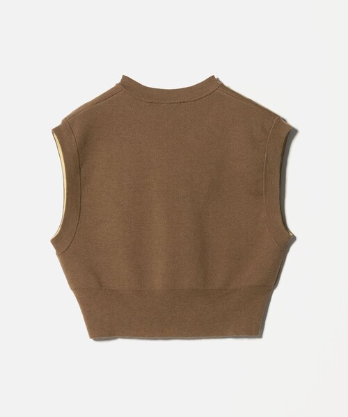 6（ロク）の「＜6(ROKU)＞コットンウール ミラノリブ Vネック ベスト（ベスト・レディース・ブラック/ベージュ・FREE）」の12枚目の写真