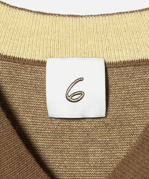 6（ロク）の「＜6(ROKU)＞コットンウール ミラノリブ Vネック ベスト（ベスト・レディース・ブラック/ベージュ・FREE）」の16枚目の写真