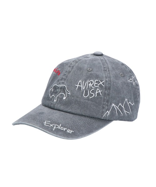 MAISON mou(メゾンムー)の「【AVIREX/アヴィレックス】AX EX AUTHENTIC RANDOM EMBROIDERY PIGMENT CAP(キャップ・レディース・ブラック/ベージュ/パープル・FREE)」の2枚目の写真