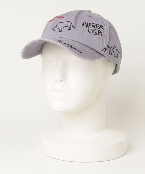 MAISON mou(メゾンムー)の「【AVIREX/アヴィレックス】AX EX AUTHENTIC RANDOM EMBROIDERY PIGMENT CAP(キャップ・レディース・ブラック/ベージュ/パープル・FREE)」の8枚目の写真