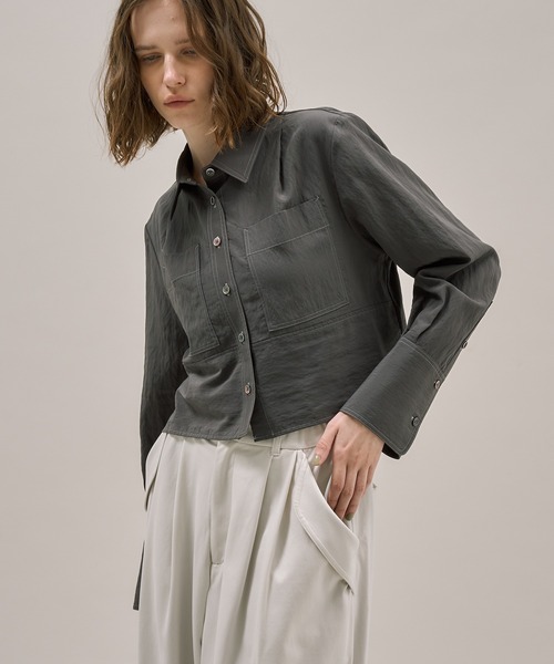 ダブルポケットレーヨンショートシャツ（シャツ/ブラウス