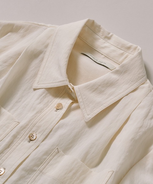 PUBLIC TOKYO（パブリックトウキョウ）の「ダブルポケットレーヨンショートシャツ（シャツ/ブラウス・レディース・ブルー/ホワイト/ホワイト系その他/ダークグレー・FREE）」の22枚目の写真