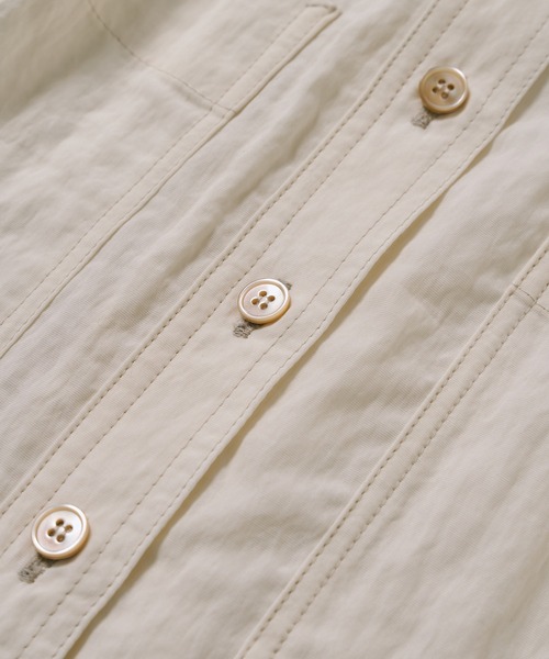 PUBLIC TOKYO（パブリックトウキョウ）の「ダブルポケットレーヨンショートシャツ（シャツ/ブラウス・レディース・ブルー/ホワイト/ホワイト系その他/ダークグレー・FREE）」の21枚目の写真