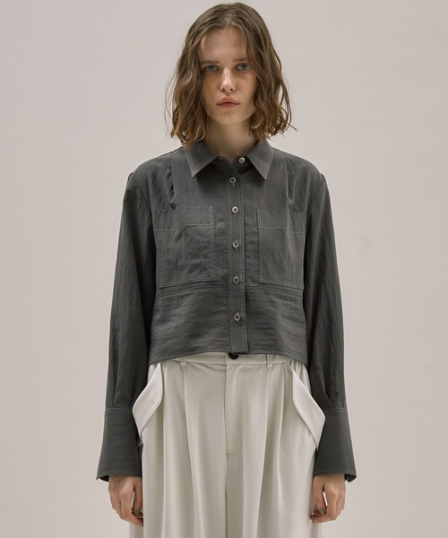 ダブルポケットレーヨンショートシャツ（シャツ/ブラウス）｜PUBLIC