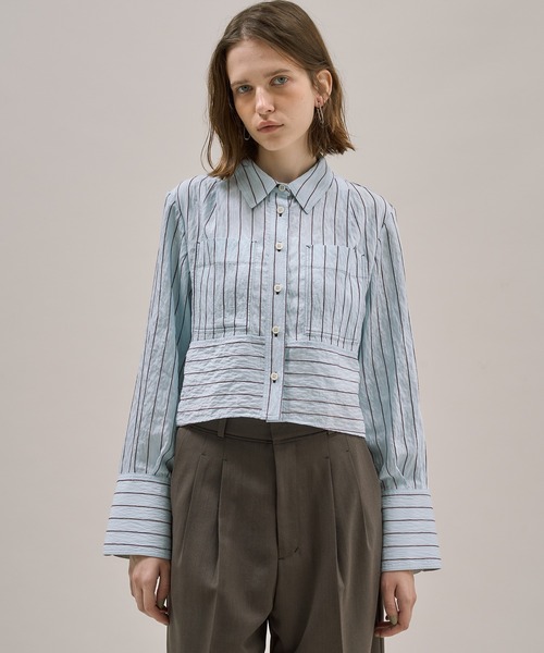 PUBLIC TOKYO ダブルポケットレーヨンショートシャツ ダブルポケットレーヨンショートシャツ(FREE WHITE