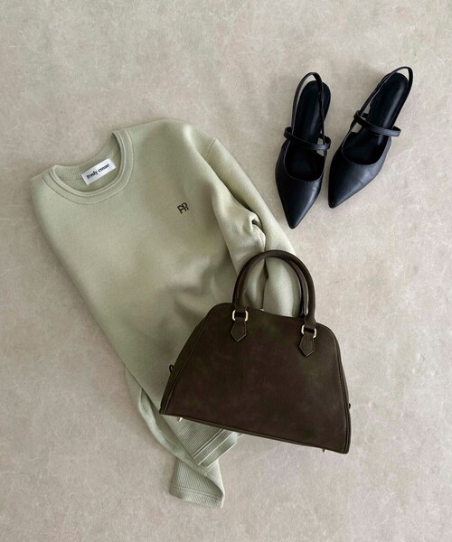 fredy emue（フレディエミュ）の「台形ファスナーボストンバッグ（ショルダーバッグ・レディース・ブラック/カーキ/ブラウン/グリーン・FREE）」の22枚目の写真