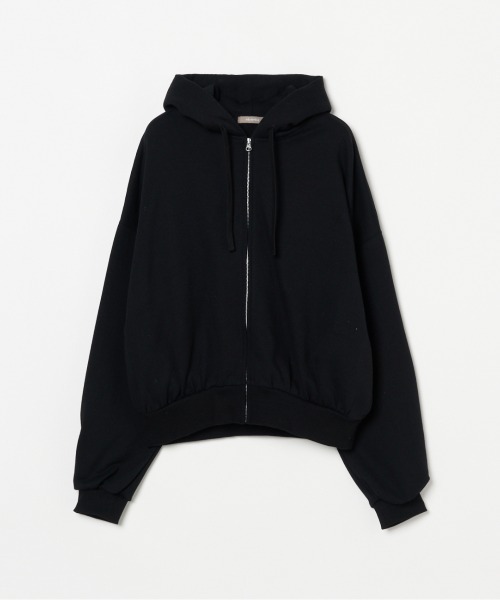 HELIOPOLE(エリオポール)の「CROPPED SWEAT ZIP HOODIE(パーカー・レディース・ブラック/グレー・38)」の1枚目の写真